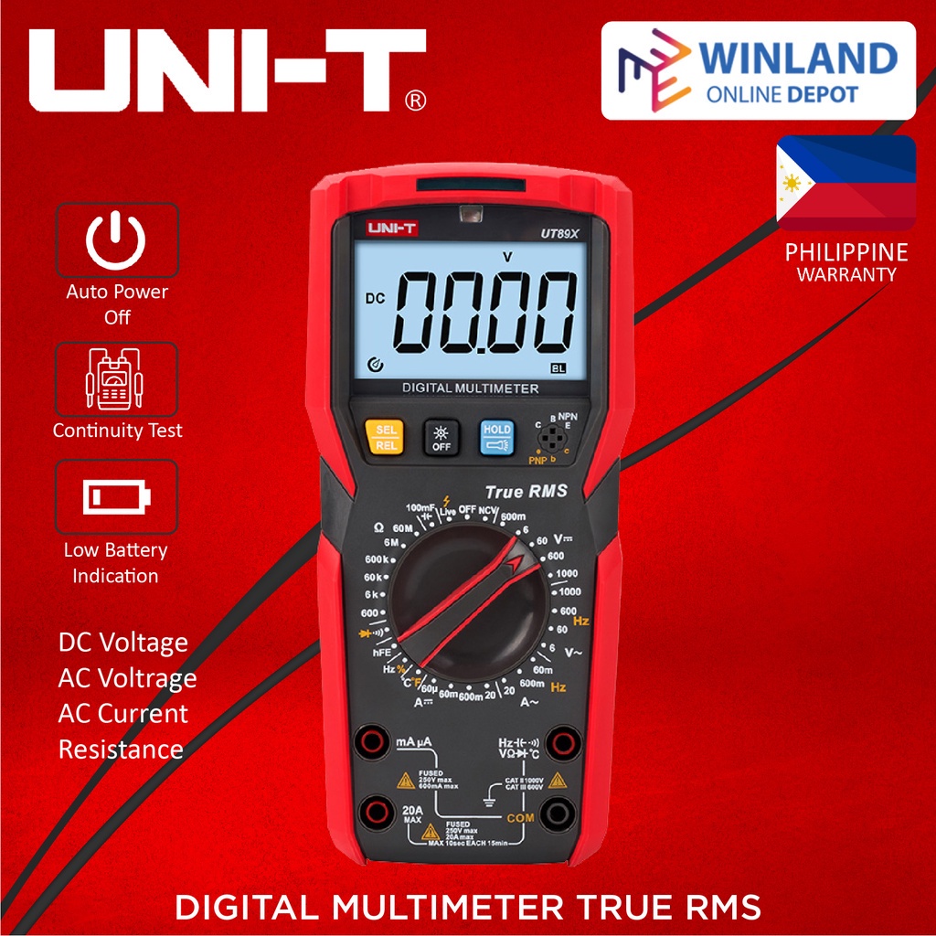 UNIT by Winland UT89X Digital MultiMeter True RMS Multimeter Multi