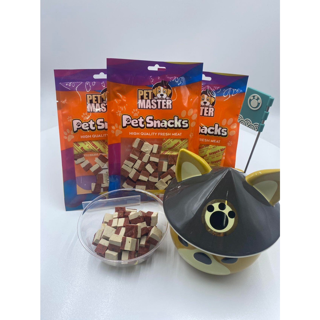 100G PET MASTER Dog Treats Training Food(BICOLOR MEAT CUBE) Shopee Philippines