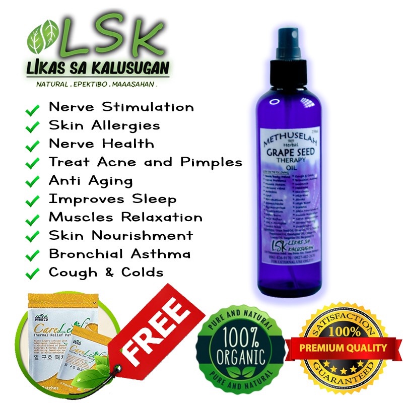 Methuselah 969 Herbal Grape Seed Therapy Oil (Nerve Health, Acne and