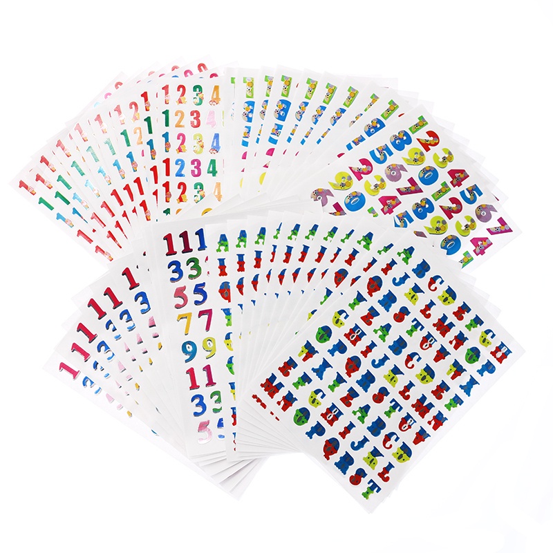 10-sheets-pack-cartoon-number-english-letter-seriesreward-stickers-for