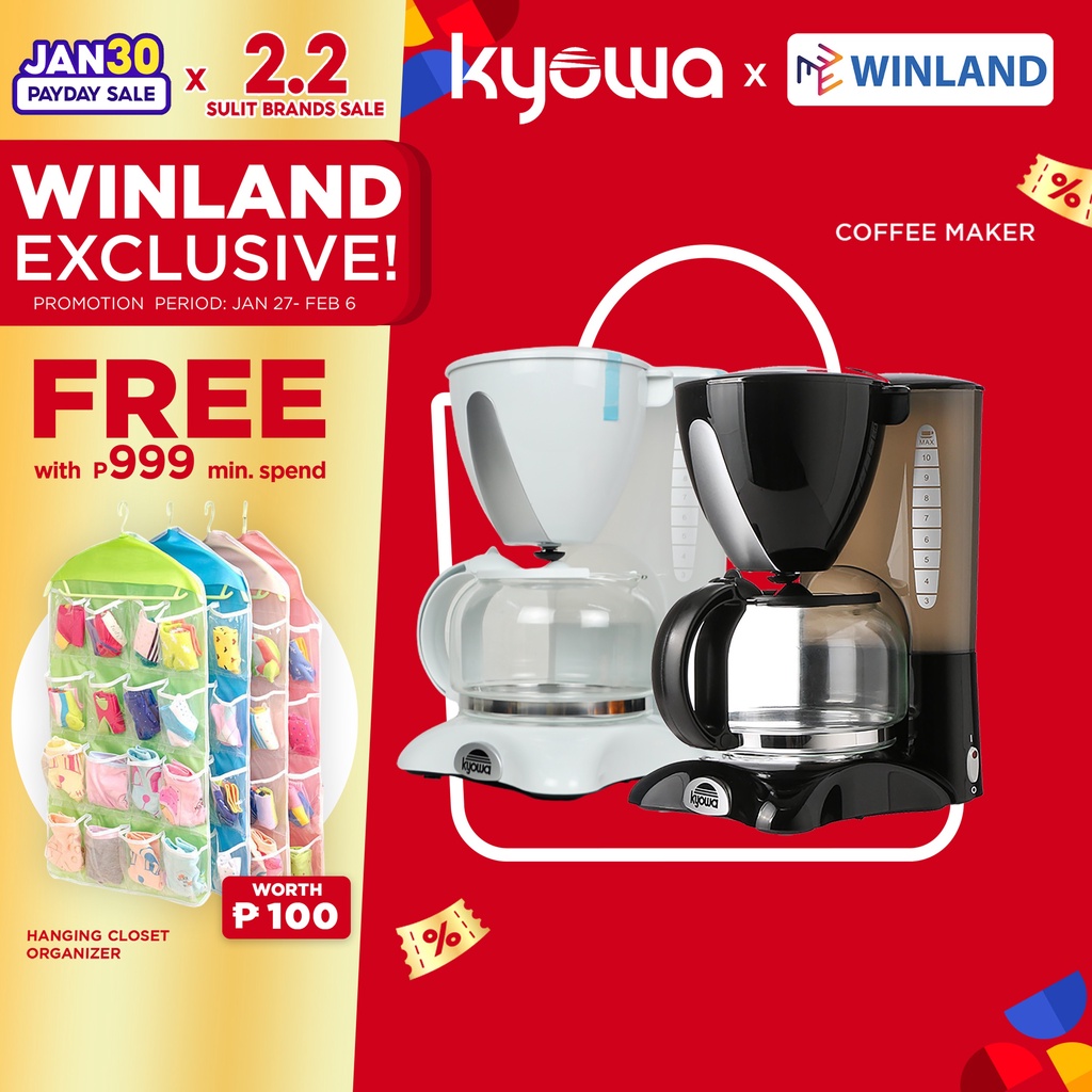 KYOWA by Winland 10Cups Portable Coffee Maker Coffee Machine with Anti