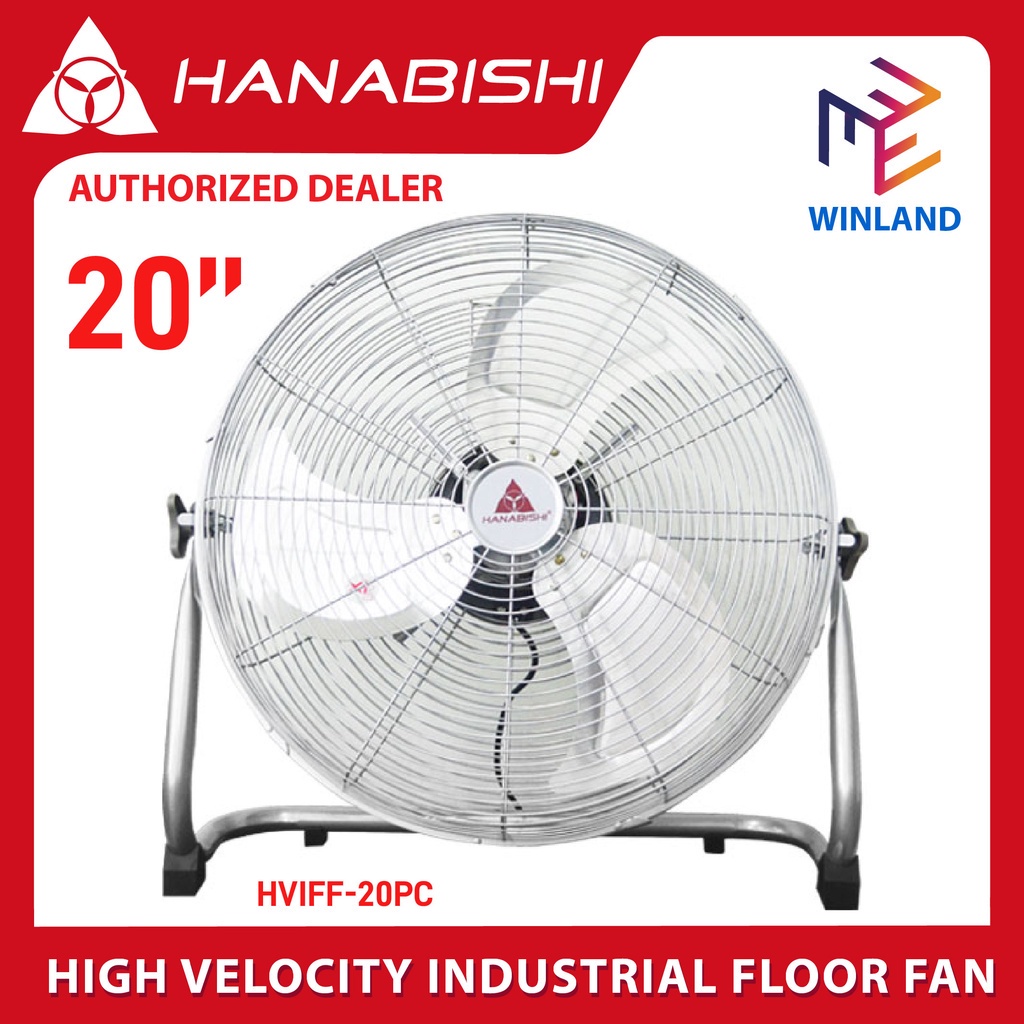 HANABISHI by Winland 20" High Velocity Industrial Desk Fan Floor Fan