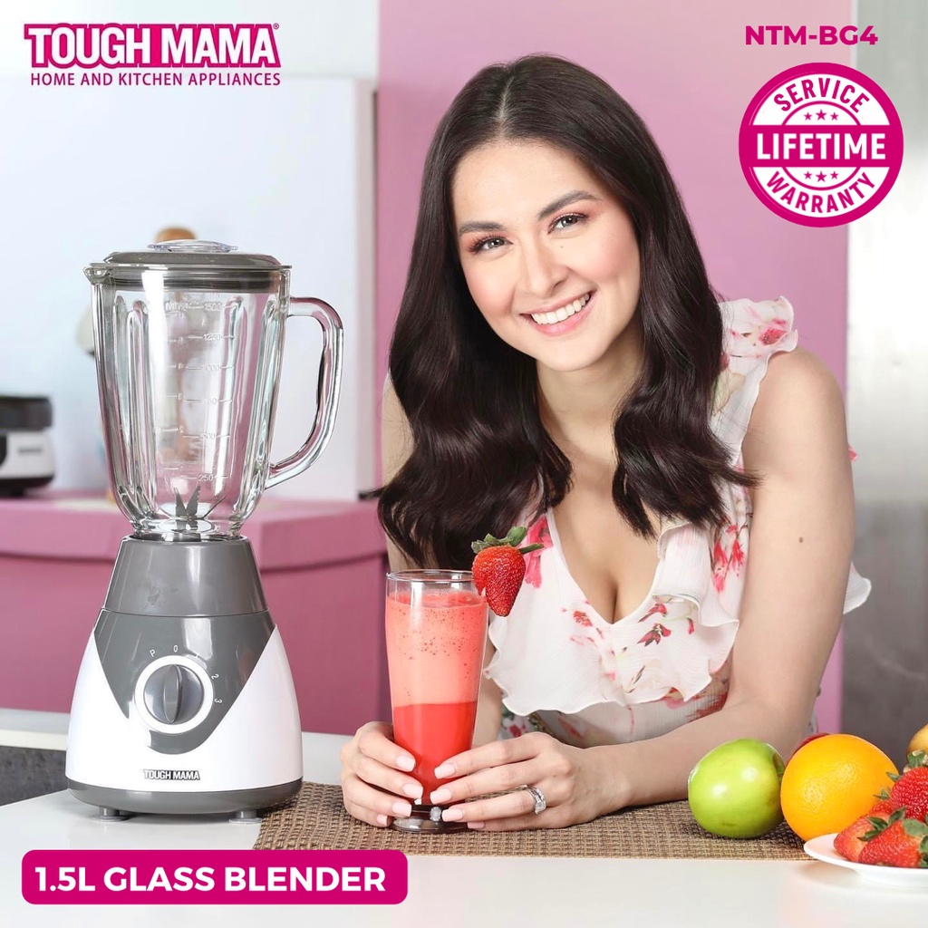 Tough Mama NTMBG4 GRAY Glass Blender Stainless Steel Blade Pulse Button Shopee Philippines