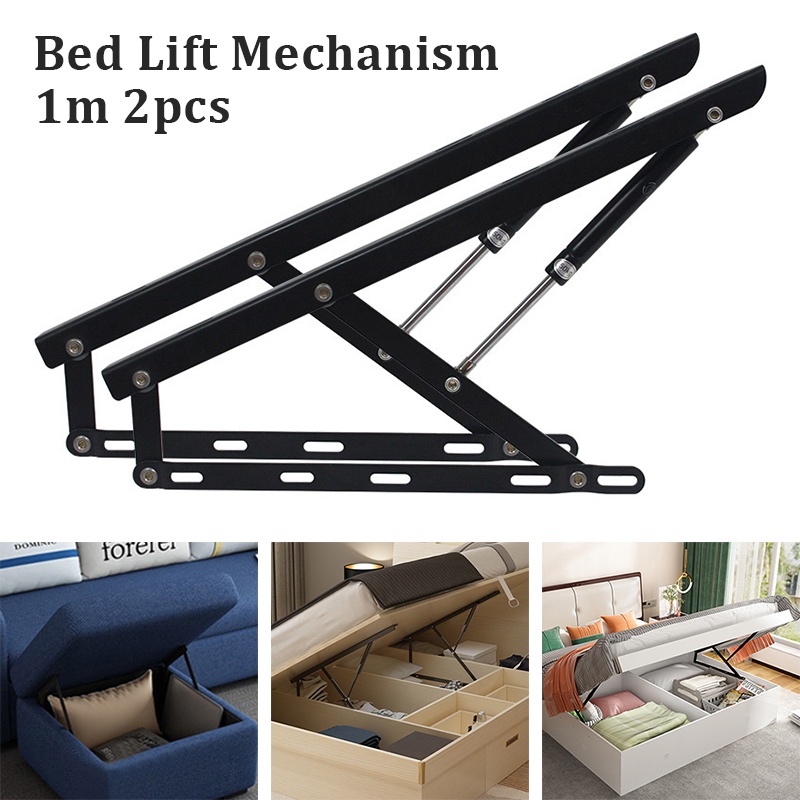 2pcs Bed Lift Mechanism Gas Spring Bed Storage Lift Kit for Storage Bed Sofa 1 meter