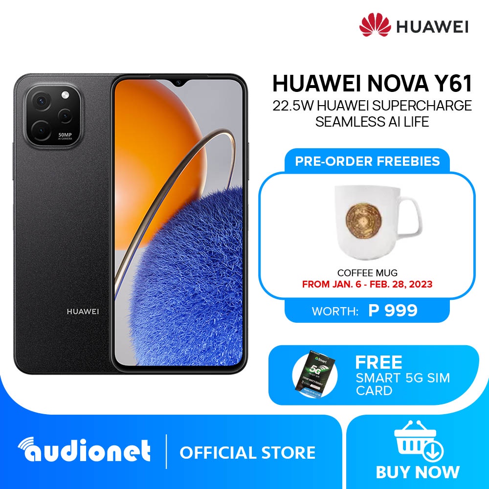 HUAWEI Nova Y61 Smartphone | 6GB + 64GB | 50 MP AI Triple Camera | 22 ...