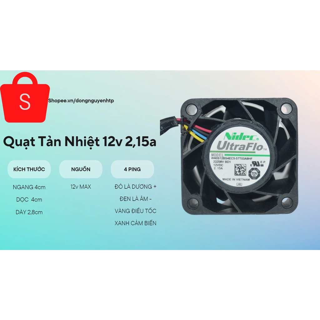 Genuine 12v 2.15A 4X4X2.8 Nidec Jet Radiator Fan Shopee Philippines