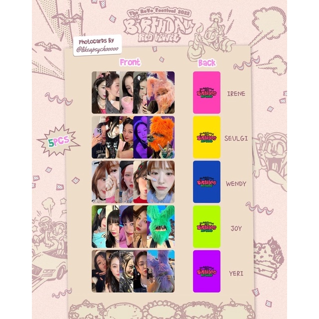 red-velvet-fanmade-birthday-photocards-replicards-lomo-irene-seulgi-wendy-joy-yeri-album