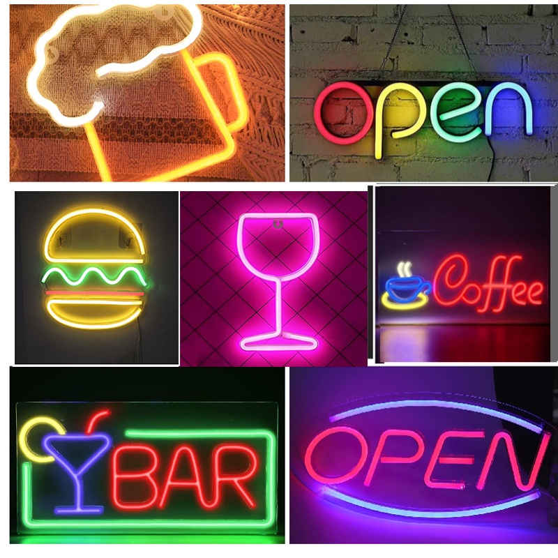 LED Neon Light Bar Beer Open Billboard Luminous Acrylic Back Panel