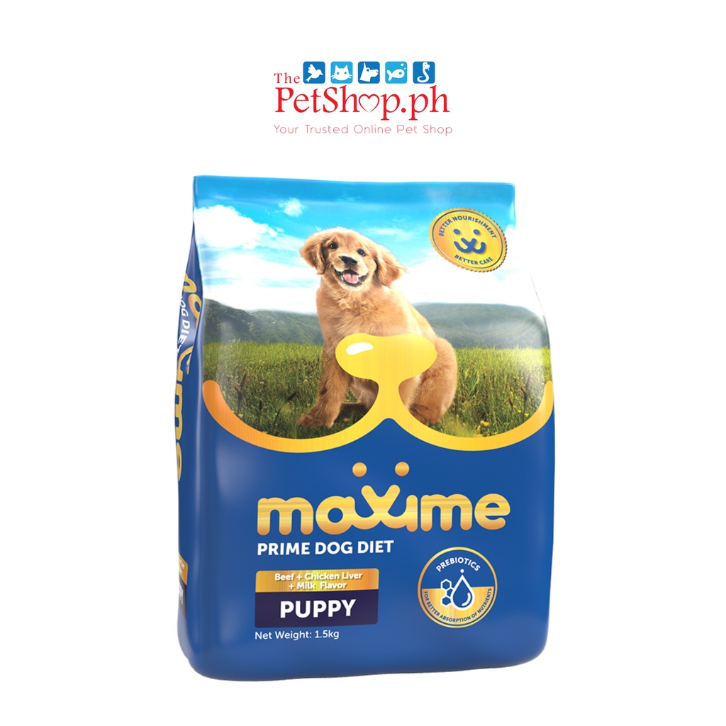 Maxime Dry Dog Food Puppy Beef, Chicken Liver & Milk (1.5kg) Shopee