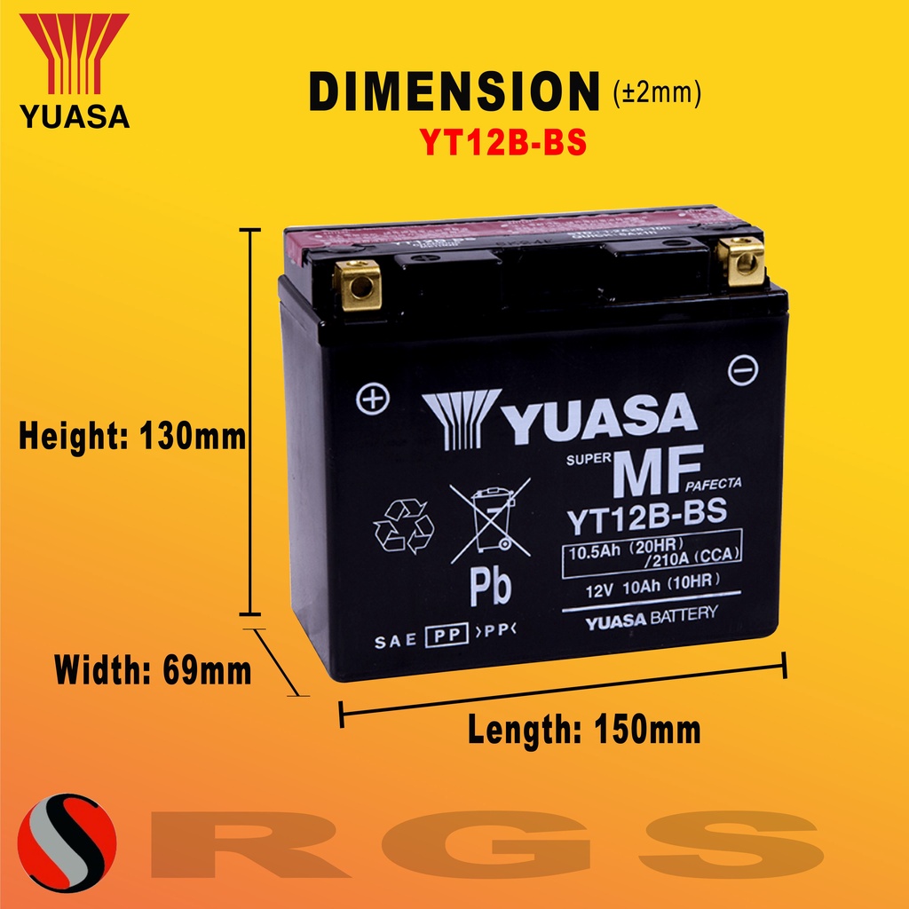 Yuasa battery for Ducati SuperSport 950 S 21-22 YT12B-BS model MF