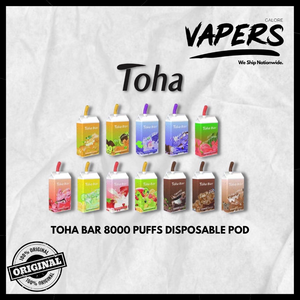 [AUTHENTIC] Toha Bar 8000 Puffs Disposable Pod Toha Bar Puffs Disposable Shopee Philippines