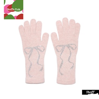 [STOFFXSEOUL] EMPTY ROOM ribbon long gloves (pink), Made in Korea