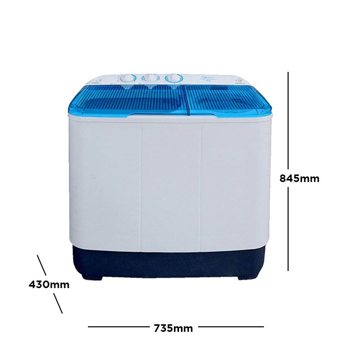 Midea 6.0 KG Twin Tub Washing Machine Dual Cleaning Motion. FP