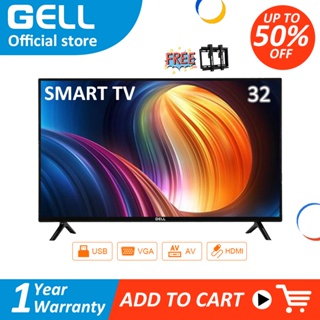 GELL 32 Inch TV Flat-Screen LED TV SALE 32inches Smart TV Multi-Ports HDMI AV Free Bracket