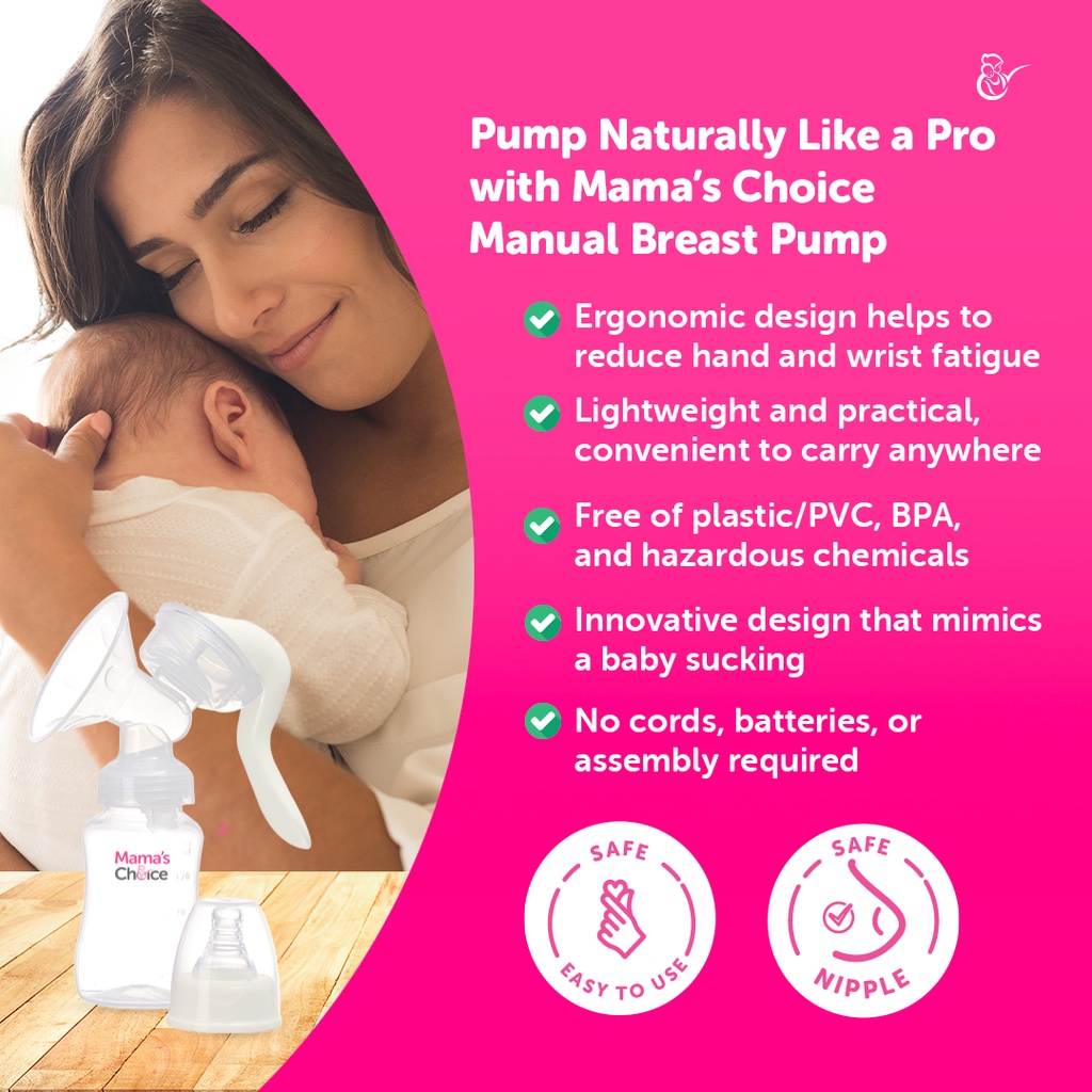 Mama’s Choice Manual Breast Pump | Portable Pump for Breastfeeding