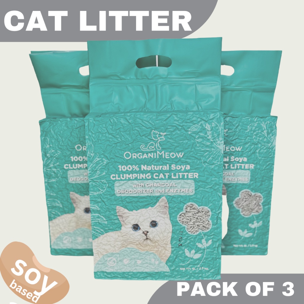 Organimeow Soya Cat Litter with Charcoal Deodorizer and Enzymes Tofu