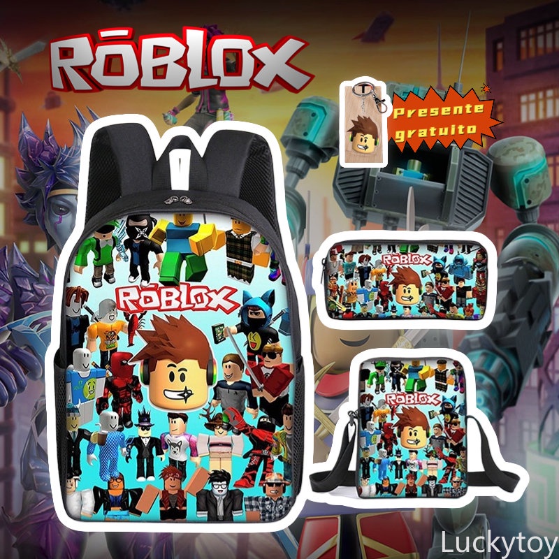 Roblox Backpack Set School Student Children Cartoon Anime Boy Messenger