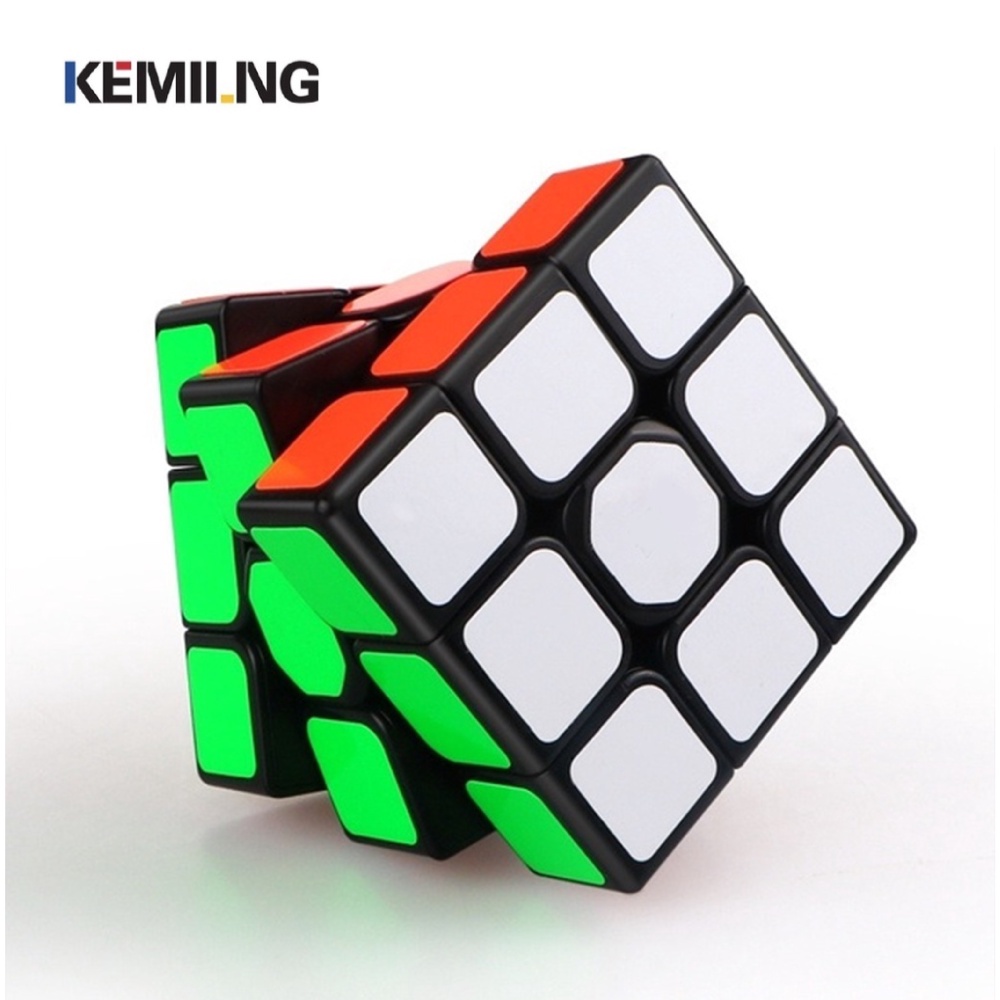 KEMILNG 3x3 Speed Magic Cube Black Smooth Rubik's Cube Puzzle Cube for