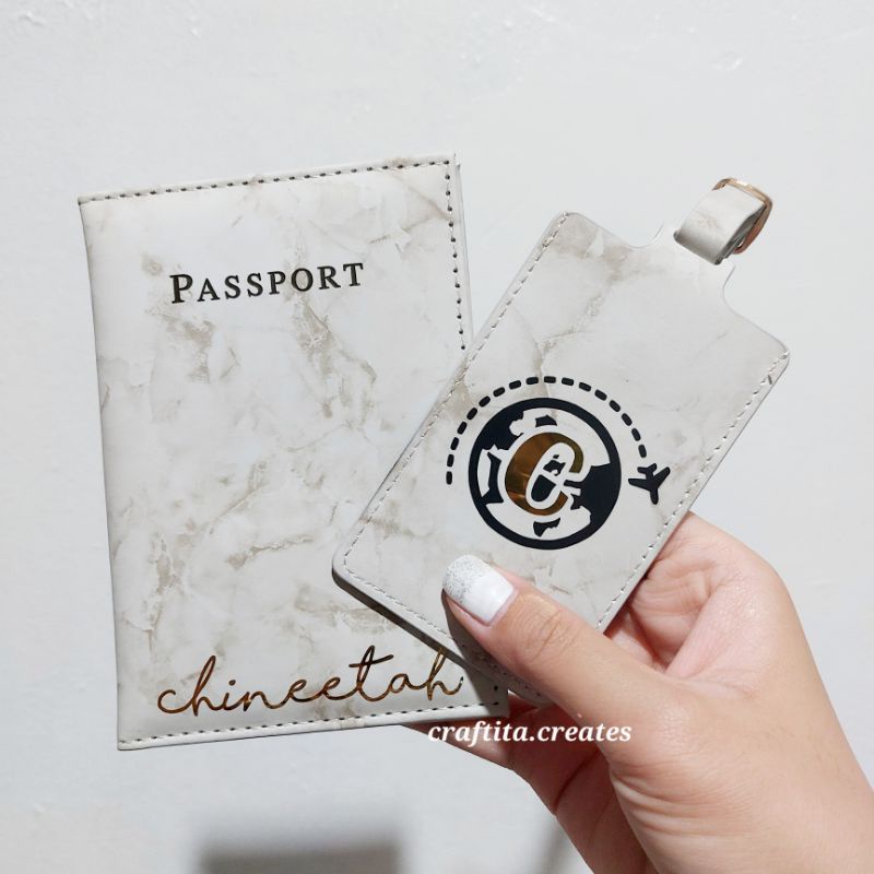 Customized Passport Holder + Bag Tag Shopee Philippines