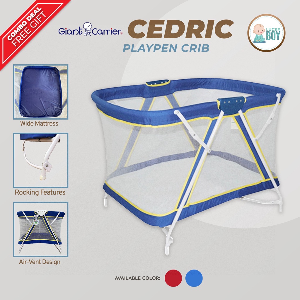 Giant Carrier Cedric Blue Playpen Crib For Baby Shopee Philippines
