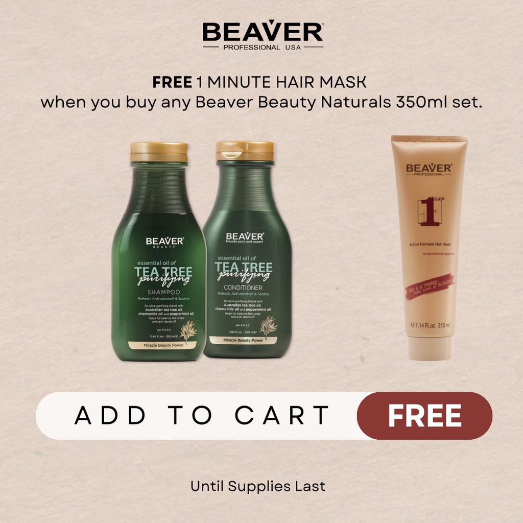 Beaver Beauty Naturals Tea Tree Oil Shampoo And Conditioner Set 350ml |  Shopee Philippines