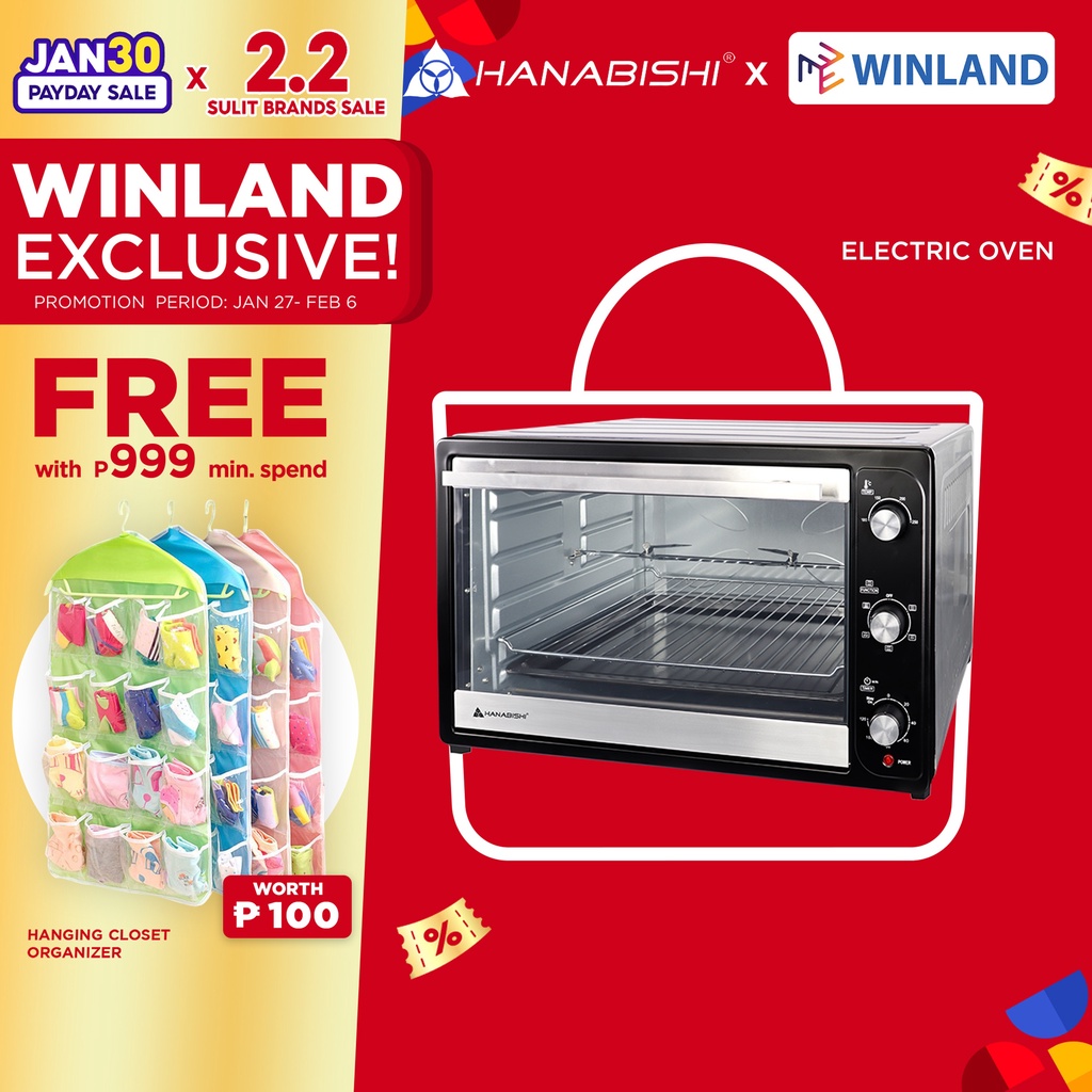 HANABISHI by Winland Convection Electric Oven 90 Liters w/ 5 Cooking