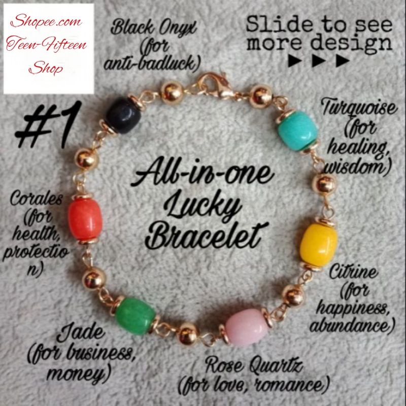COD Allinone Lucky Charms Bracelet Gemstones Shopee Philippines