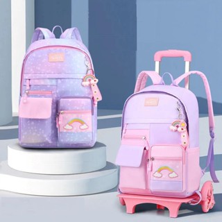 Trolley bag for kids Girls Student High Capacity Rolling school backpack wheeled bag Children Trolley Bag #6