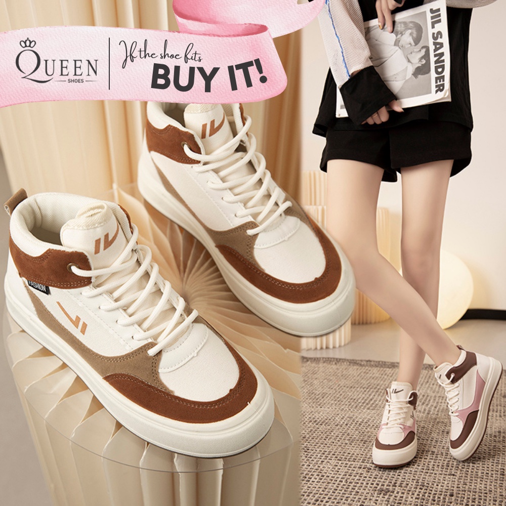 【Queen】HighCut Ladies Shoes New Design Fashionable Sneakers for Women