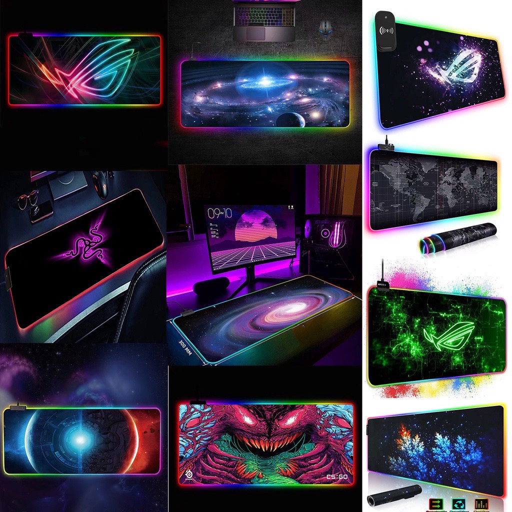 Gaming Mouse Pad LED RGB Large Gamer Mousepad USB LED Lighting Backlit