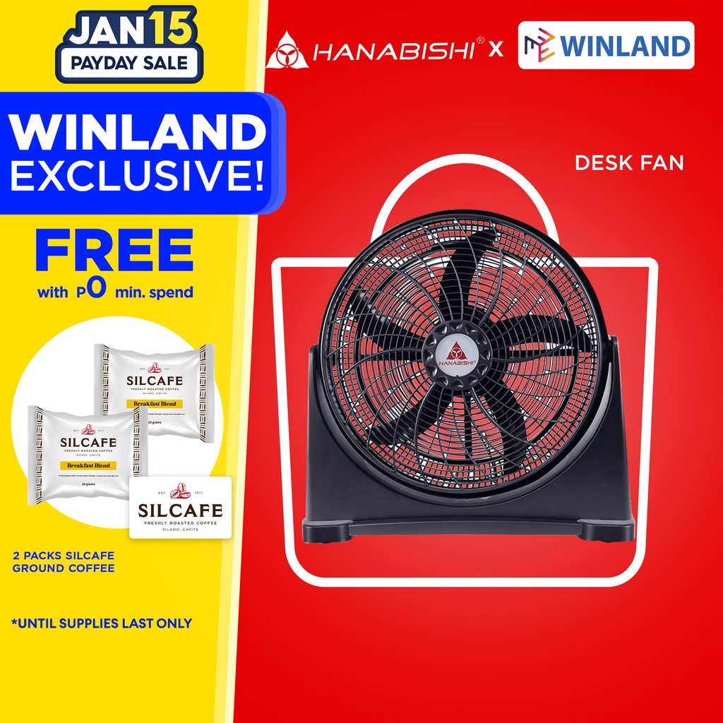 HANABISHI by Winland 20" Ground Floor Desk Fan Electric Fan 3 Speed