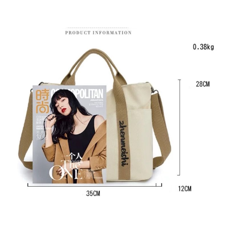 YQY new fashion ladies Canvas casual shoulder tote bag sling bag #2249 - Image 7