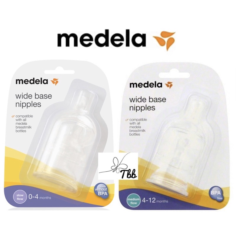 ORIGINAL Medela Bottle Nipples with Wide Base, 3 Pack, Baby Newborns