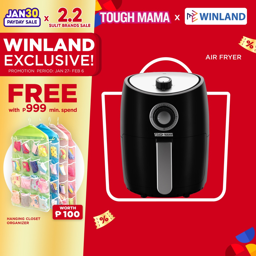 TOUGH MAMA by Winland 3L Rust Free Air Fryer w/ Double Safety Cut Off