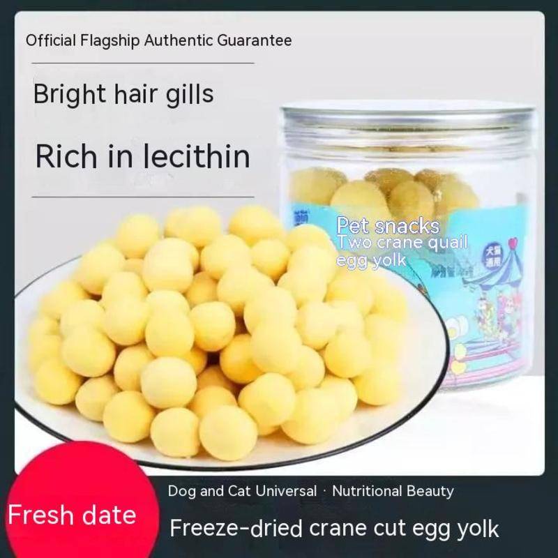 Pet food Freezedried quail eggs Egg yolk crisps Cats and dogs