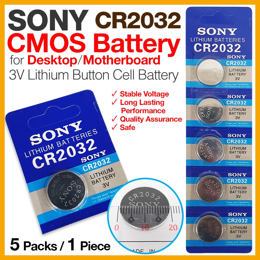 CMOS Battery - SONY CR2032 3V Lithium Battery for Desktop Motherboard ...