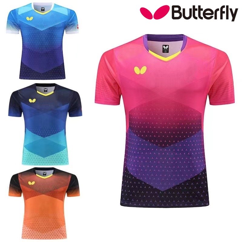 Butterfly table tennis clothing men's and women's shortsleeved quick
