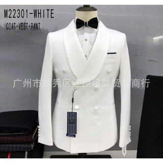 ((Jacket+Vest+Pants 3-Piece Set) European American Style High-End Men's Suit Wedding/Banquet/Party/Business Universal Dress