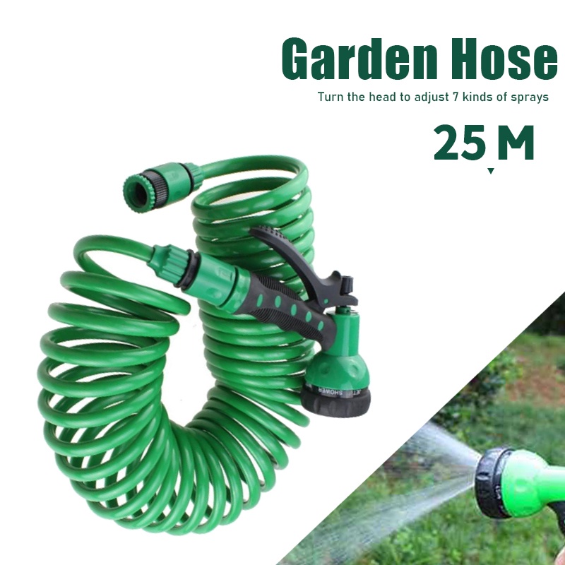 25M Water Gun Garden Hose Adjustable Telescopic Magic Tube Garden Water
