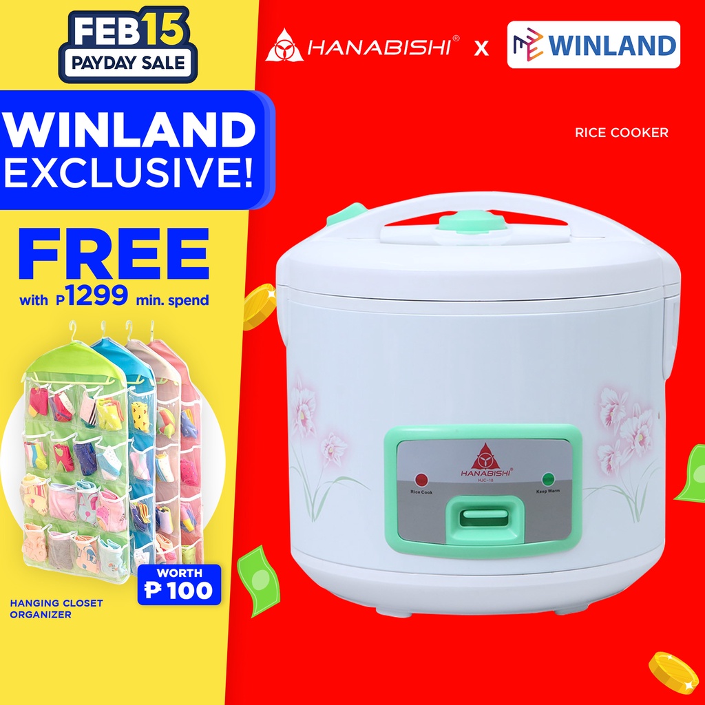 HANABISHI by Winland 10 cups Jar Type Rice Cooker w/ Steamer 1.8L