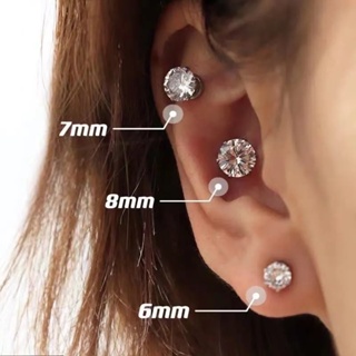 Crystal Zircon Not Easy To Fall Off Earrings / Easy To Wear Silver Magnetic Banquet Decoration Ear Clips #3