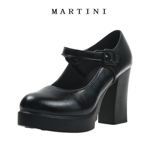 MARTINI  School Mary Jane Shoes with High Heels For Women Black 3 Inches Small Size