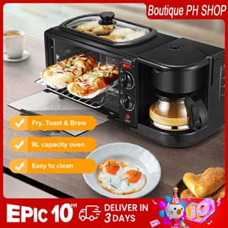 3 in 1 Family Breakfast maker Coffee maker for quick family food making oven coffee omelet toaster