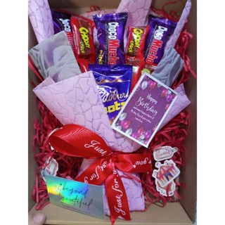 Small Chocolate Bouquet with Greeting Card in a Box (For Mother''s Day etc.)