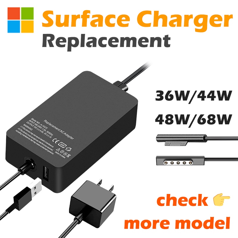 Surface Pro 6 7 Charger Adapter Microsoft Surface Laptop Book Go Adaptor 1625 1631 1724