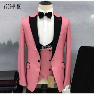 ((Jacket+Vest+Pants 3-Piece Set) European American Style High-End Men's Suit Wedding/Banquet/Party/Business Universal Dress