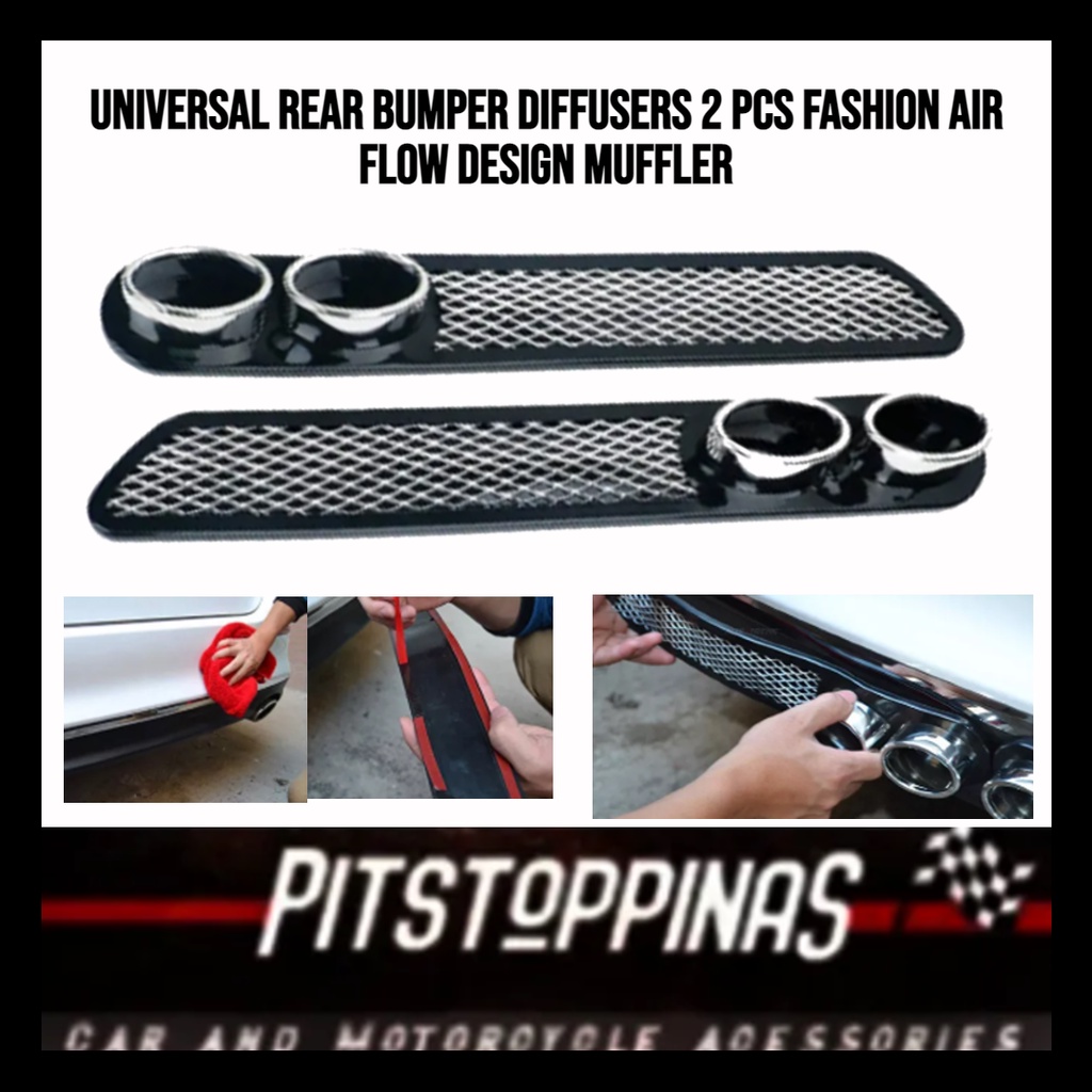 Universal Rear Bumper Diffusers 2 pcs Fashion Air Flow Design Muffler