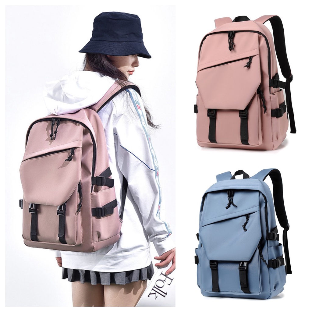 NEW Simple Black Backpack Teenager School Bag Canvas Notebook Backpack ...