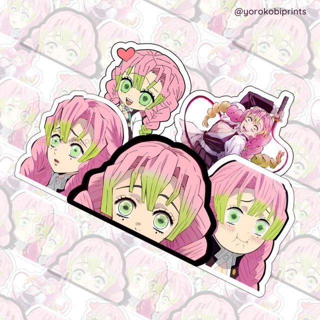 Demon Slayer Kanroji Mitsuri Motion Stickers Anime Waterproof Decals ...