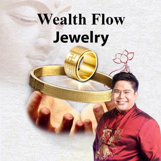 (Ready Stock) Wealth Flow Jewelry set of bracelets, fire rings,engraved swastikas feng shui fortune